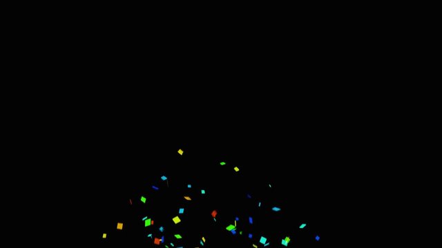 colorful confetti explosion 5 different versions 3d animation