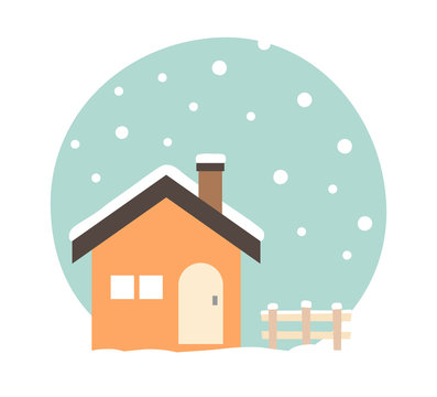 recommend clip art: 家　冬の雪背景