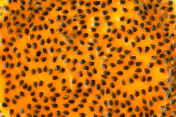 Passion fruit juice close up texture for background