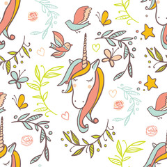 Unicorn Rainbow pattern - girls scrapbook paper. Perfect for wrapping presents, scrapbook pages, cards, party decorations, book/journal cover, product design, apparel, planners, invitations