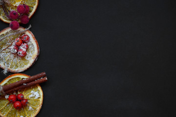 christmas balls on black background