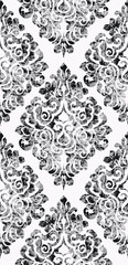 Vintage flourish ornament pattern Vector. Victorian Royal texture. Flower decorative design vertical. Black color decors