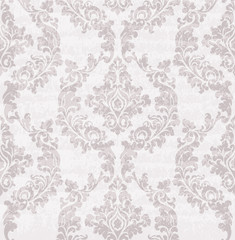 Vintage damask flourish ornamented pattern Vector. Victorian Royal texture. Flower decorative design. Lavender color decors