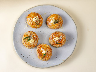 Homemade Cheese Scones with butter.