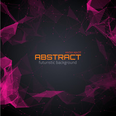Abstract futuristic background with dots, lines and triangles. Vector illustration.