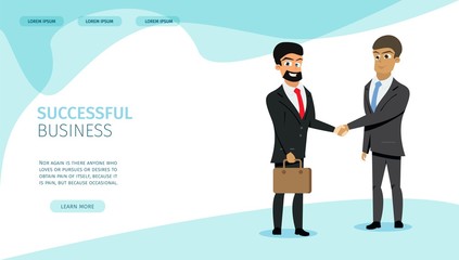 Successful Business Partners Vector Web Page