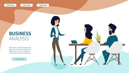 Business Analysis Service Flat Vector Web Banner