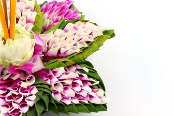 Loi Krathong hand made by banana leaf