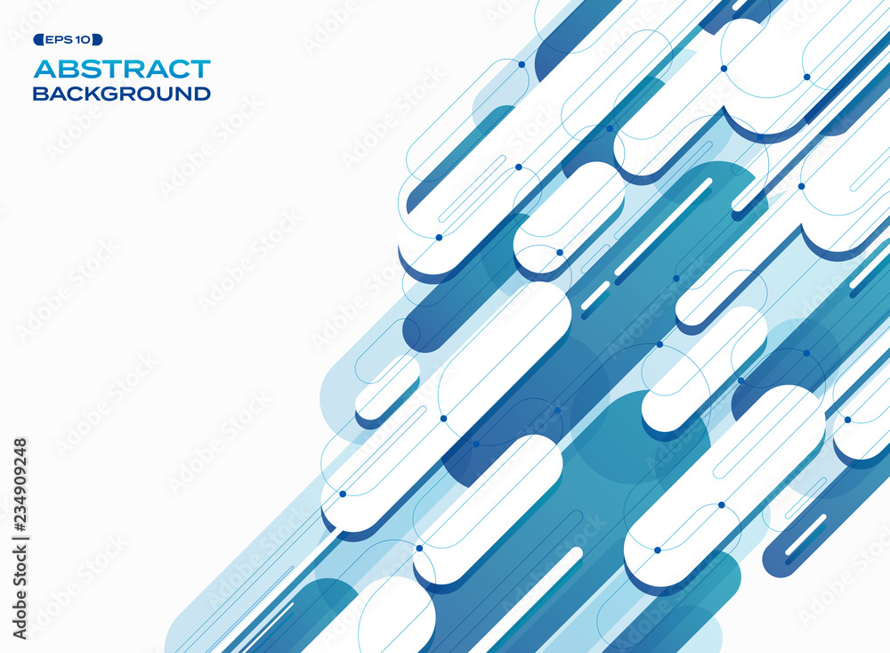 Poster abstract of gradient blue stripe ellipse lines pattern background.