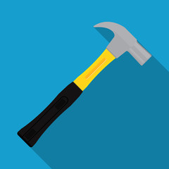 Carpenter hammer vector flat design.