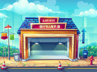 Vector illustration garage Pin-up style