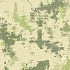 Abstract pattern on a ligth yellow background. Hand drawn sketch in gouache on cotton © nata_art