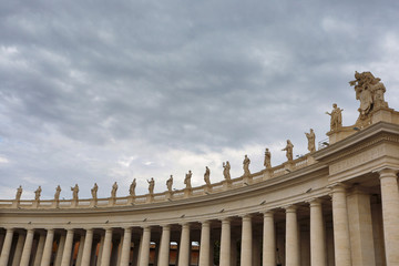Statues of Saints on the Colonnades of St. Peter's Square