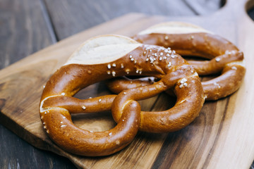 Close up of pretzels