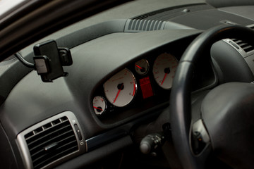Fototapeta na wymiar front panel in the car. front panel. the gauge panel of the car