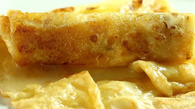 Close up roti or Indian food made of flour, street food
