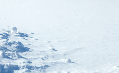 Natural winter background with snow. Snowy white background. Christmas and happy new year background.