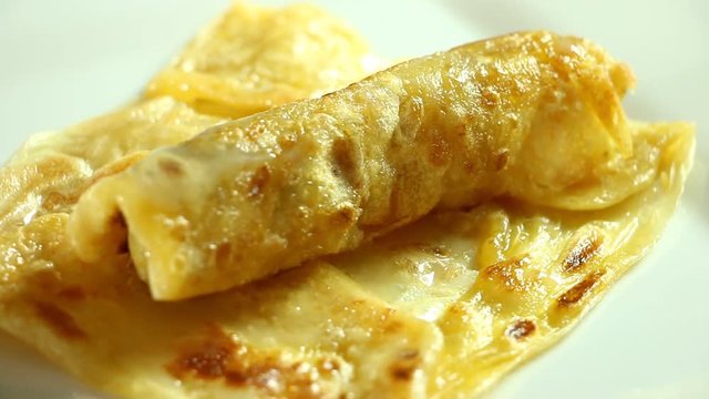 Close up roti or Indian food made of flour, street food
