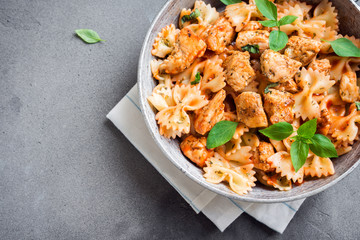 Farfalle pasta with chicken
