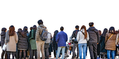 Group of People Back View Isolated Photo