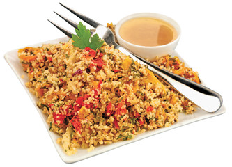 TABOULI SALAD WITH VINAIGRETTE DRESSING CUT OUT