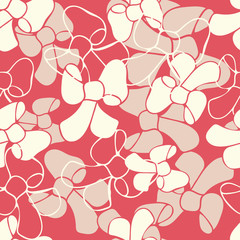 Vector Red Ribbons Texture Seamless Pattern