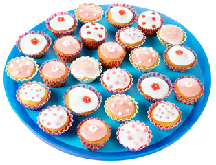SELECTION OF CUPCAKES OR FAIRY CAKES CUT OUT