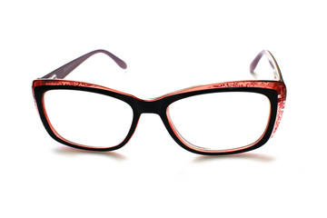 Modern glasses for the eyes on a white background, for design. The concept of glasses.