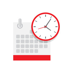 Calendar and clock icon. Schedule