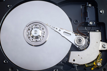 Disassembled hard drive from the computer, hdd