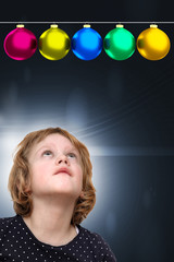 Child looks up
