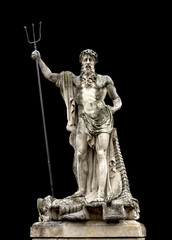 Statue of the Roman god of water of Neptune. In Greek mythology, Poseidon