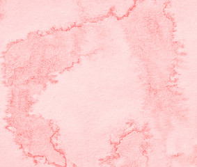 Pastel pink watercolor abstract background, stain, splash of paint, stain, divorce. Vintage pattern for design and decoration. With space for text.