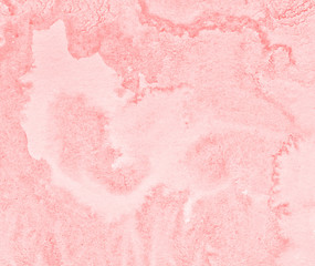 Pastel pink watercolor abstract background, stain, splash of paint, stain, divorce. Vintage pattern for design and decoration. With space for text.