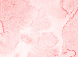Pastel pink watercolor abstract background, stain, splash of paint, stain, divorce. Vintage pattern for design and decoration. With space for text.