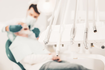 Close up of medical dental instruments