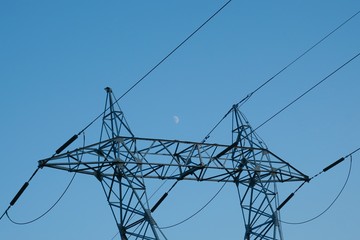 the blue sky and electricity