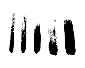 Set of black brushstrokes. Vector illustration. Design element