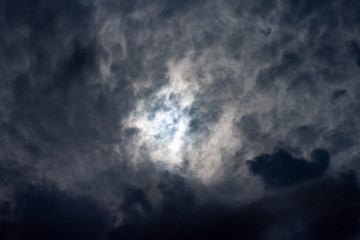 Cloudy over night and full moon.