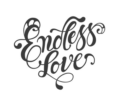 endless love - hand drawn lettering element 