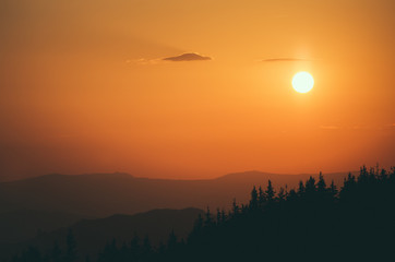 Sunset in the mountains