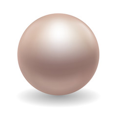 Realistic illustrations of colored pink pearls, isolated on white background