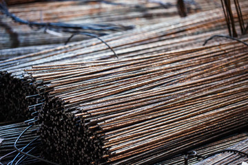 building armature are located in the warehouse of metallurgical products. Element of the...