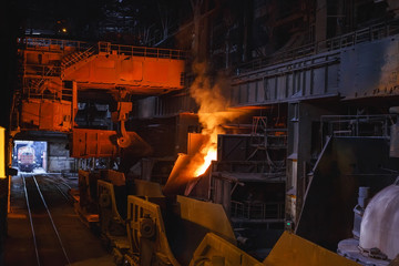 smelting of the metal in the foundry