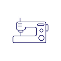 Sewing machine line icon. Dressmaking, fabric, needlework. Home appliances concept. Can be used for topics like atelier, clothing, craft