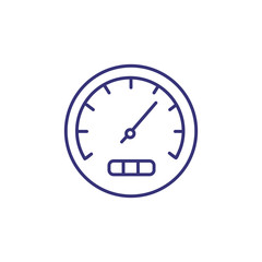 Speedometer line icon. Circle, gauge, speed. Car service concept. Can be used for topics like accelerating, performance, dashboard