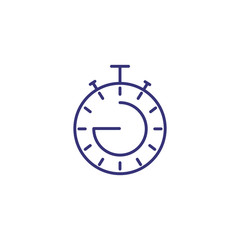 Stopwatch line icon. Stop watch, timer, circle. Time concept. Can be used for topics like deadline, startup, speed, race