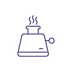 Toaster line icon. Toast, steam, device. Home appliances concept. Can be used for topics like cooking, fast food, breakfast