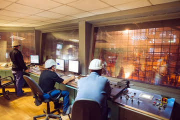 Control panel. Plant for the production of steel.