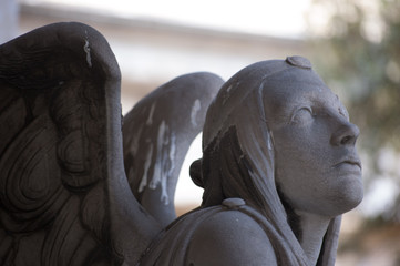 statue of angels at the Staglieno cemetery in Genoa